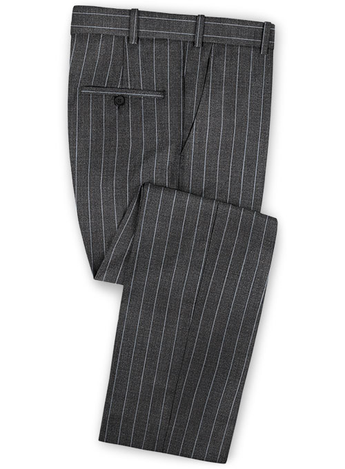 Smoking Gray Striped Notch Lapel Men's Suit 3