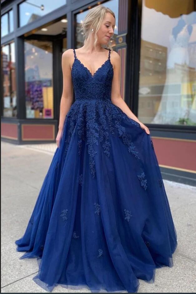 A-line Spaghetti Straps Sleeveless Floor-length Tulle Evening Dress With Ruffles 2