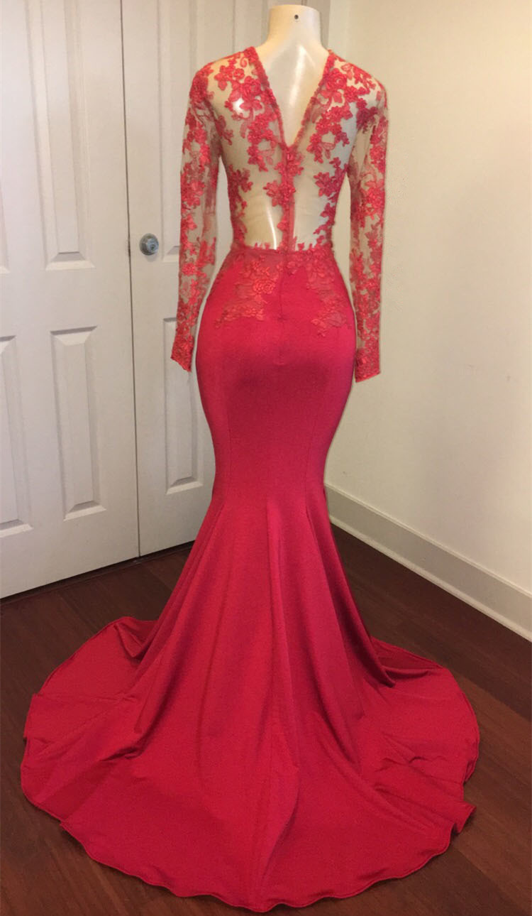 Mermaid Scalloped-Edge Court Train Formal Wear With Lace 3