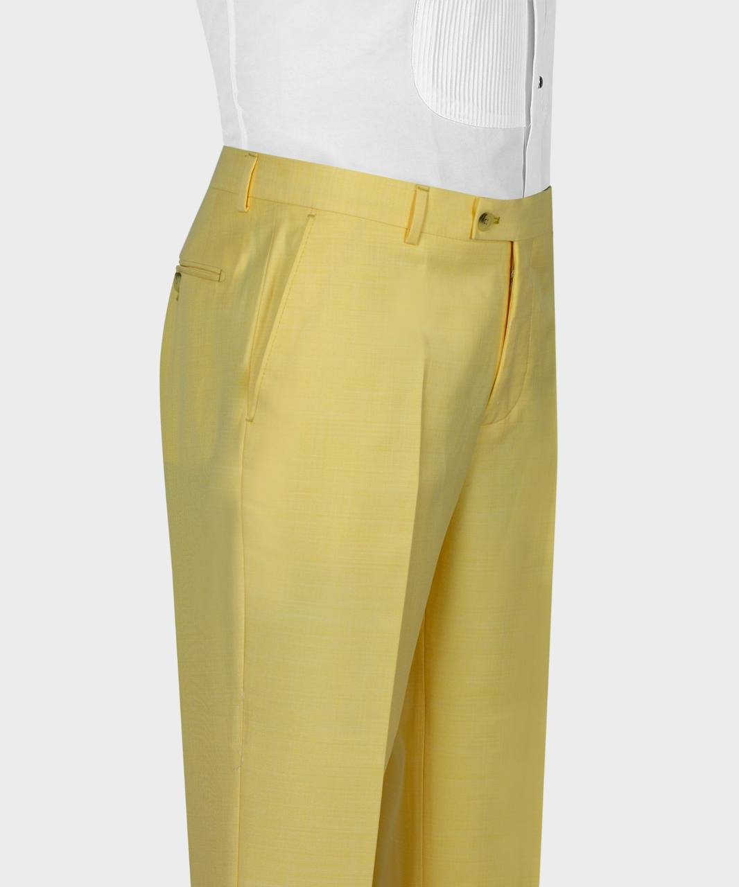 Light Yellow One Button Peaked Lapel Men Suit 4