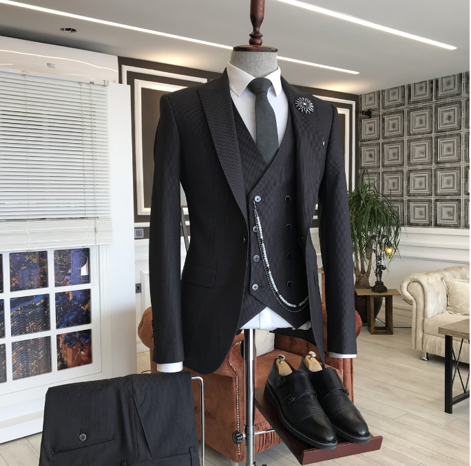 All Black Tailored Slim Fit Suit 2