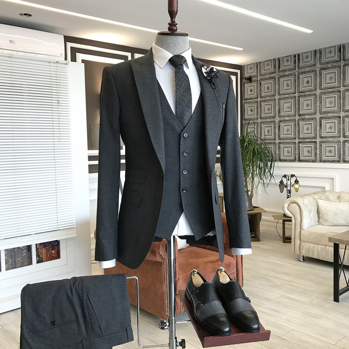 Black Bespoke Business Suit 2