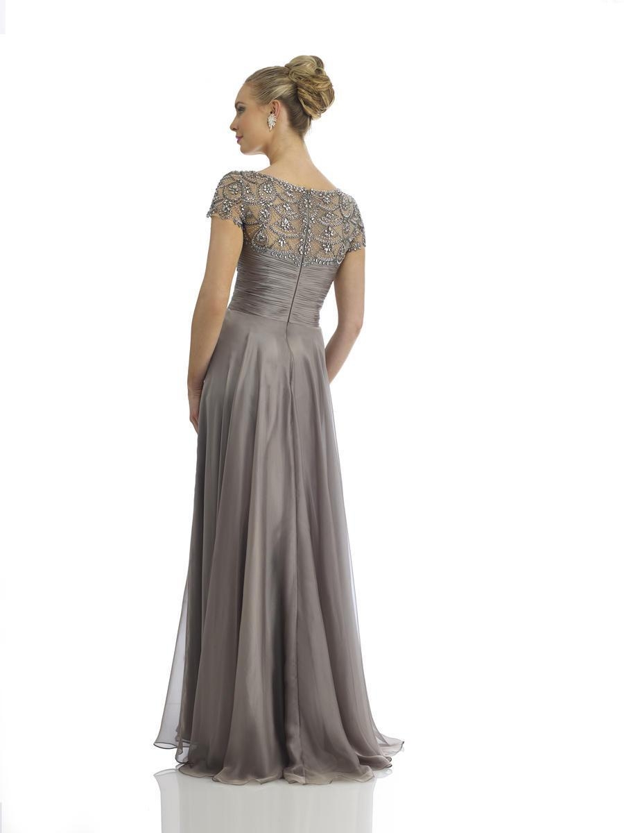 A-line Jewel Neck Floor-length Evening Gown With Crystal 2