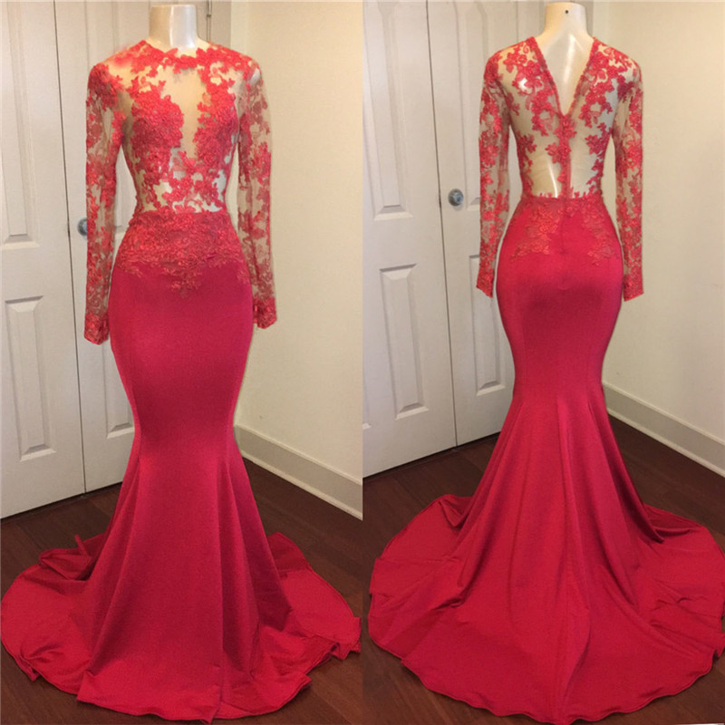 Mermaid Scalloped-Edge Court Train Formal Wear With Lace 2