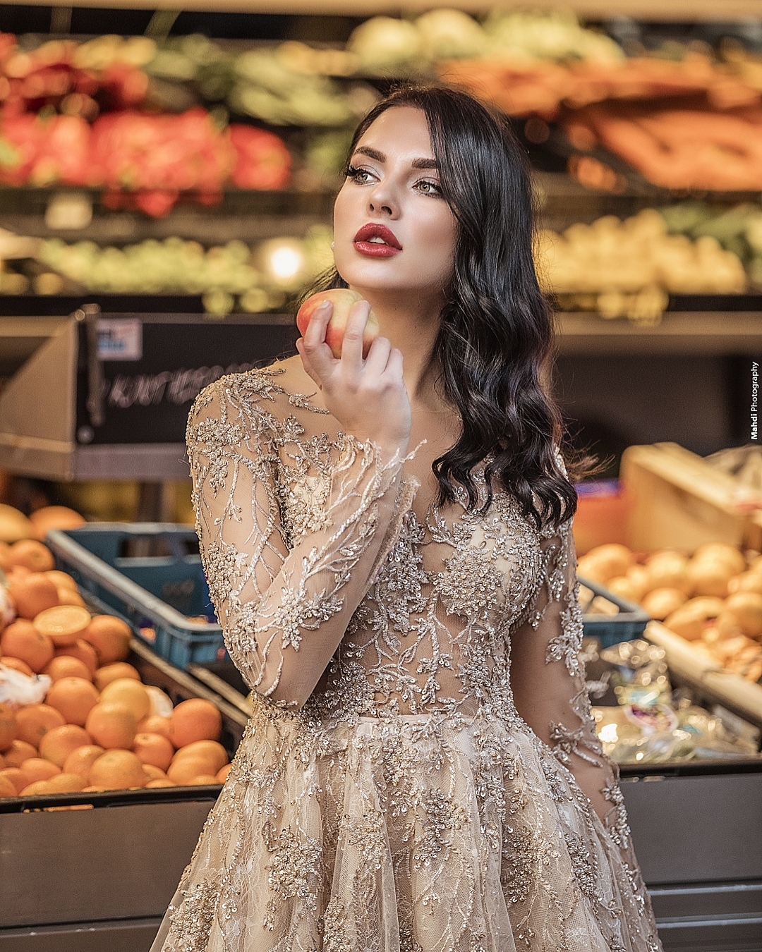 Column Jewel Neck Long Sleeves Court Train Tulle Bridal Dress With Pearls 3