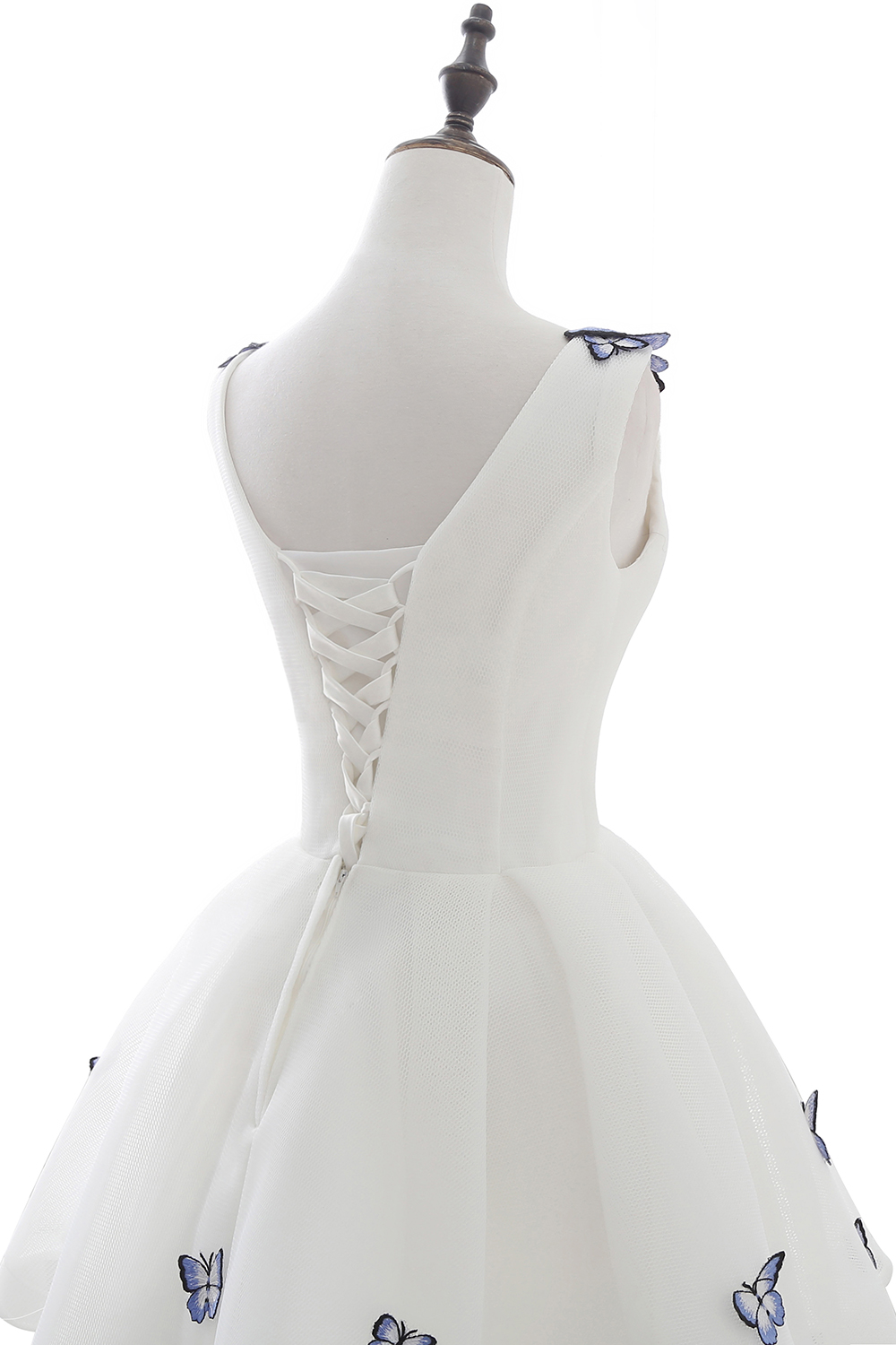 A-line Straps Sleeveless Knee-length Satin Party Dress With Embroidery 4