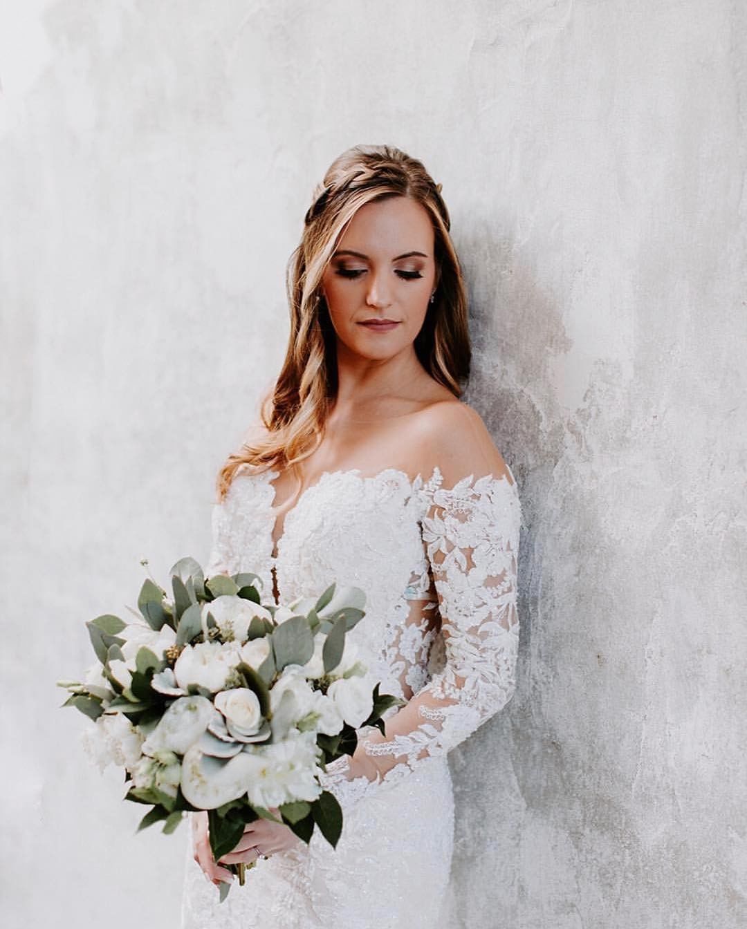 Off-The-Shoulder Mermaid Wedding Dress with Open Back and Lace Court Train 2