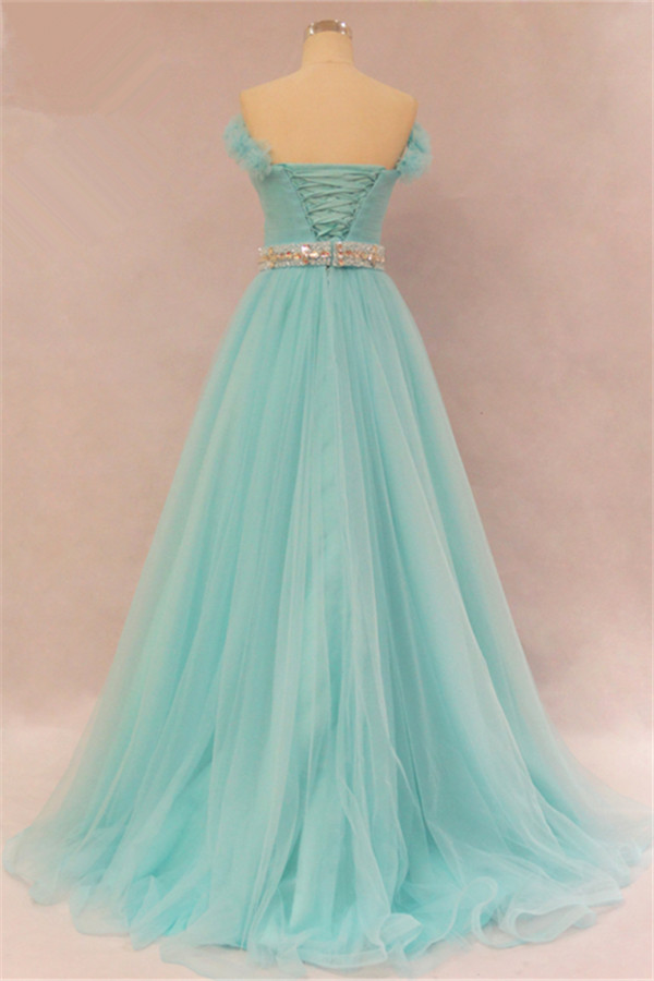 A-line Sweetheart Neck Floor-length 100D Chiffon Evening Dress With Crystal 2