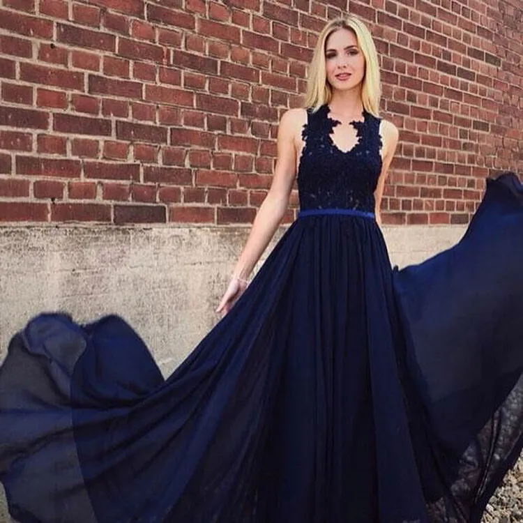 A-line Straps Sleeveless Floor-length 100D Chiffon Bridesmaid Attire With Lace 2