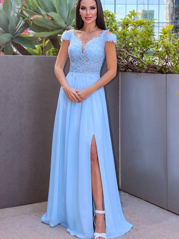 Ball Gown Off-the-shoulder Sweetheart Neck Sleeveless Floor-length Evening Dress With Court Train 1