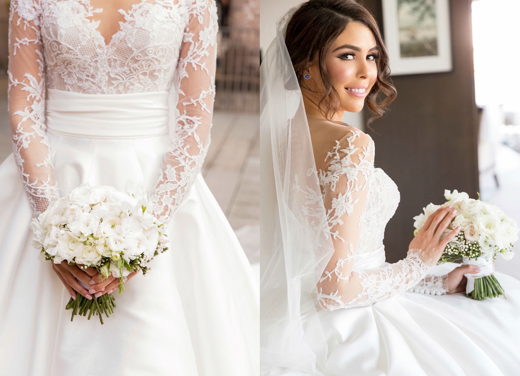 Column Scoop Neck Court Train Wedding Gown With Lace 3