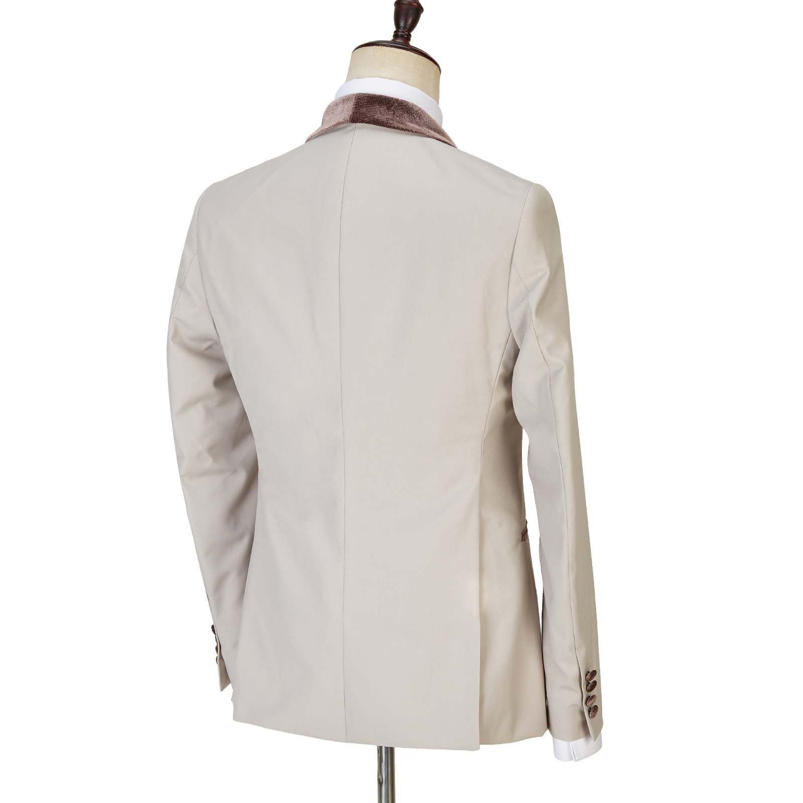Light Champagne Shawl Lapel Shiny Slim Fit Three Pieces Men Suit 4