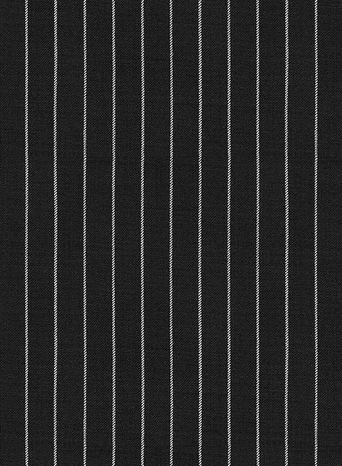 Black Striped Two Piece Wedding Business Men Suits 4