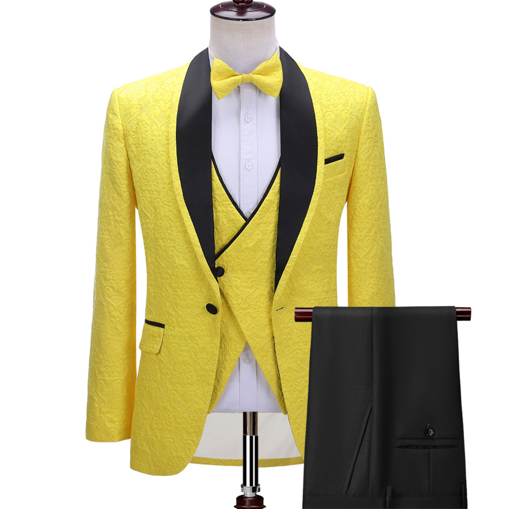 Yellow Three-Piece Wedding Suit 2