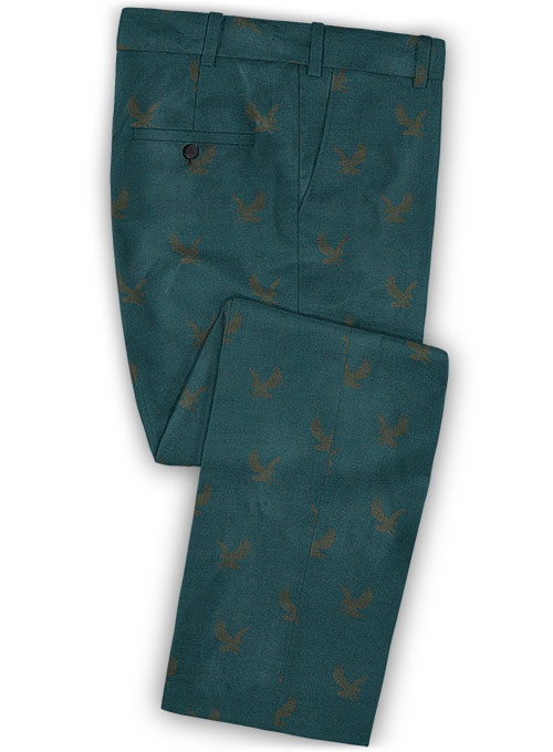 Dark Green Printed Men Suits 3