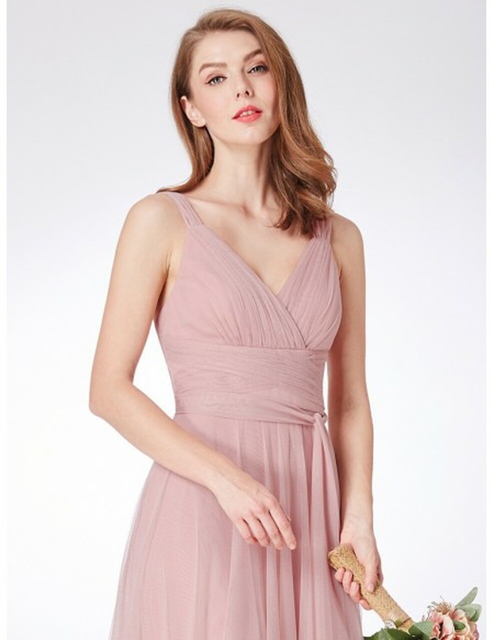 A-line V-neck Sleeveless Floor-length Bridesmaid Outfit 5