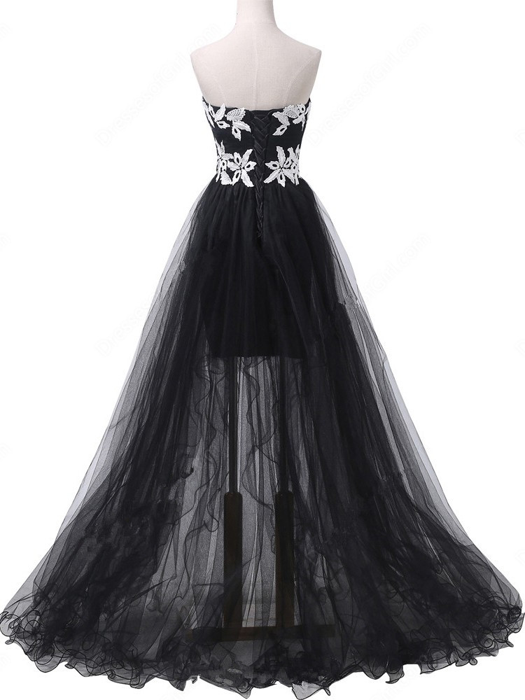 A-line Sweetheart Neck Sleeveless Sweep / Brush Train Evening Dress With Lace 2