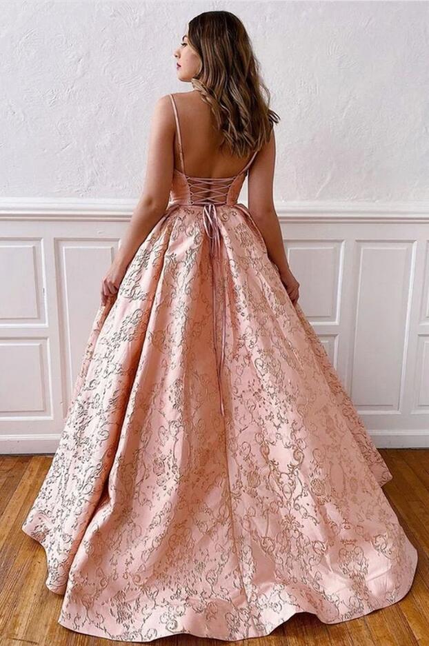 A-line Spaghetti Straps Sleeveless Floor-length Satin Wedding Guest Gown With Embroidery 3