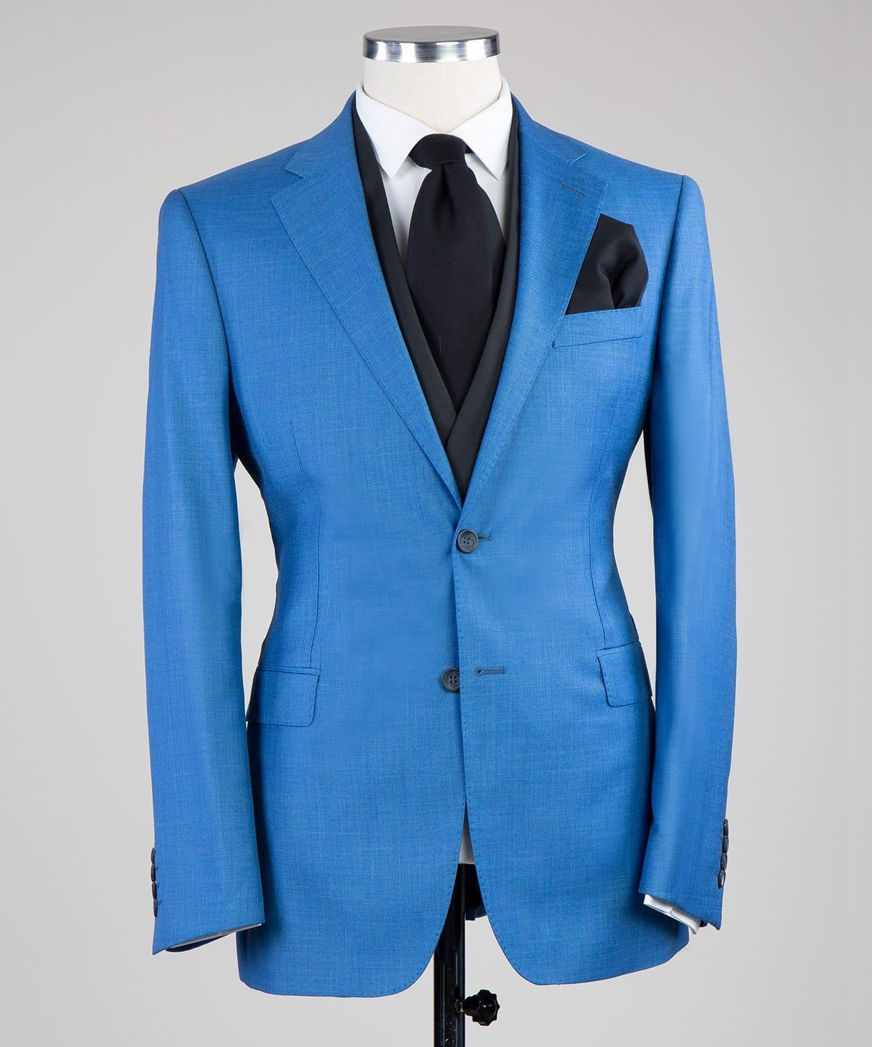 Blue Three Pieces Men Suit with Formal Notched Lapel 3