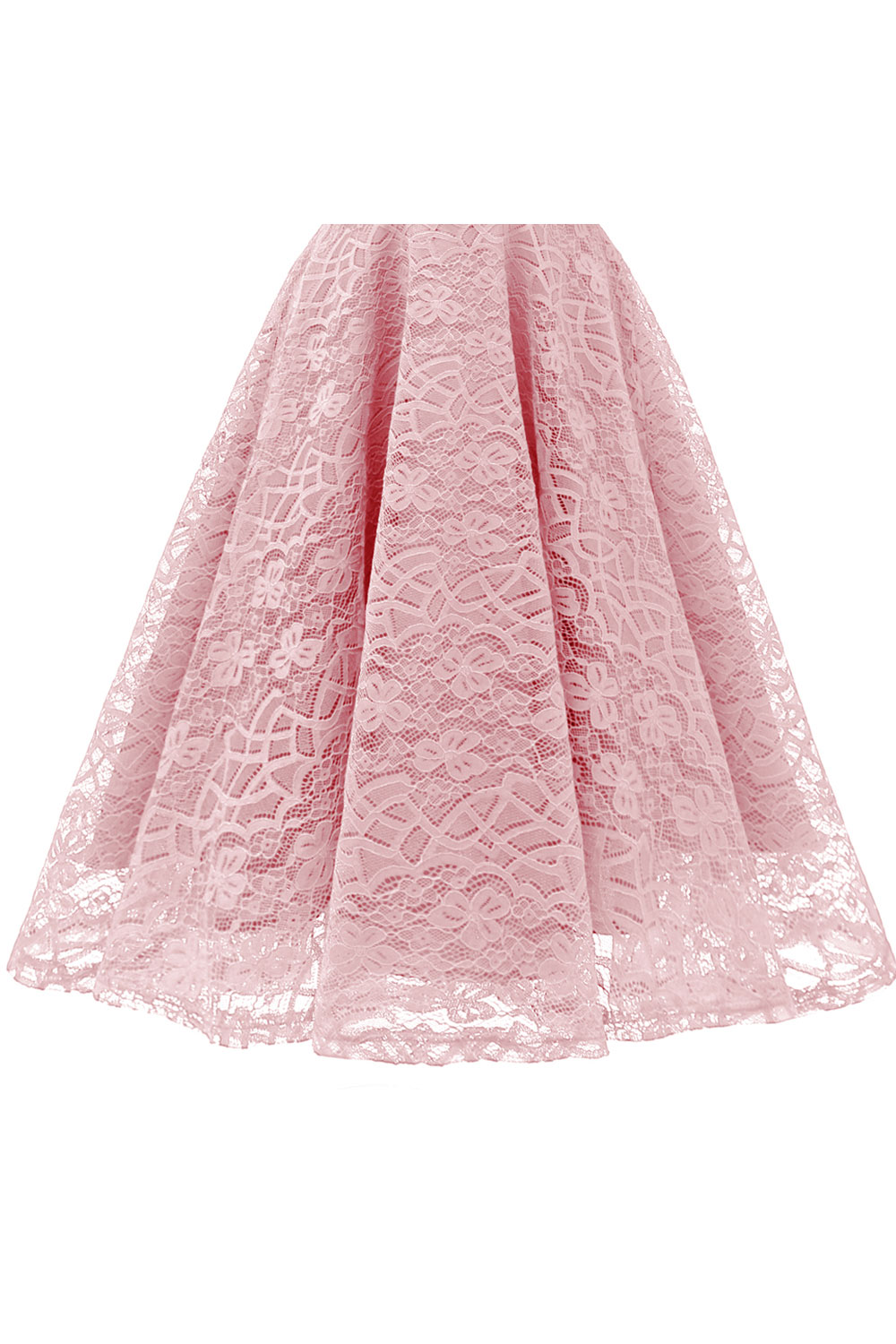 A-line V-neck Sleeveless Knee-length Lace Party Dress With Lace 7