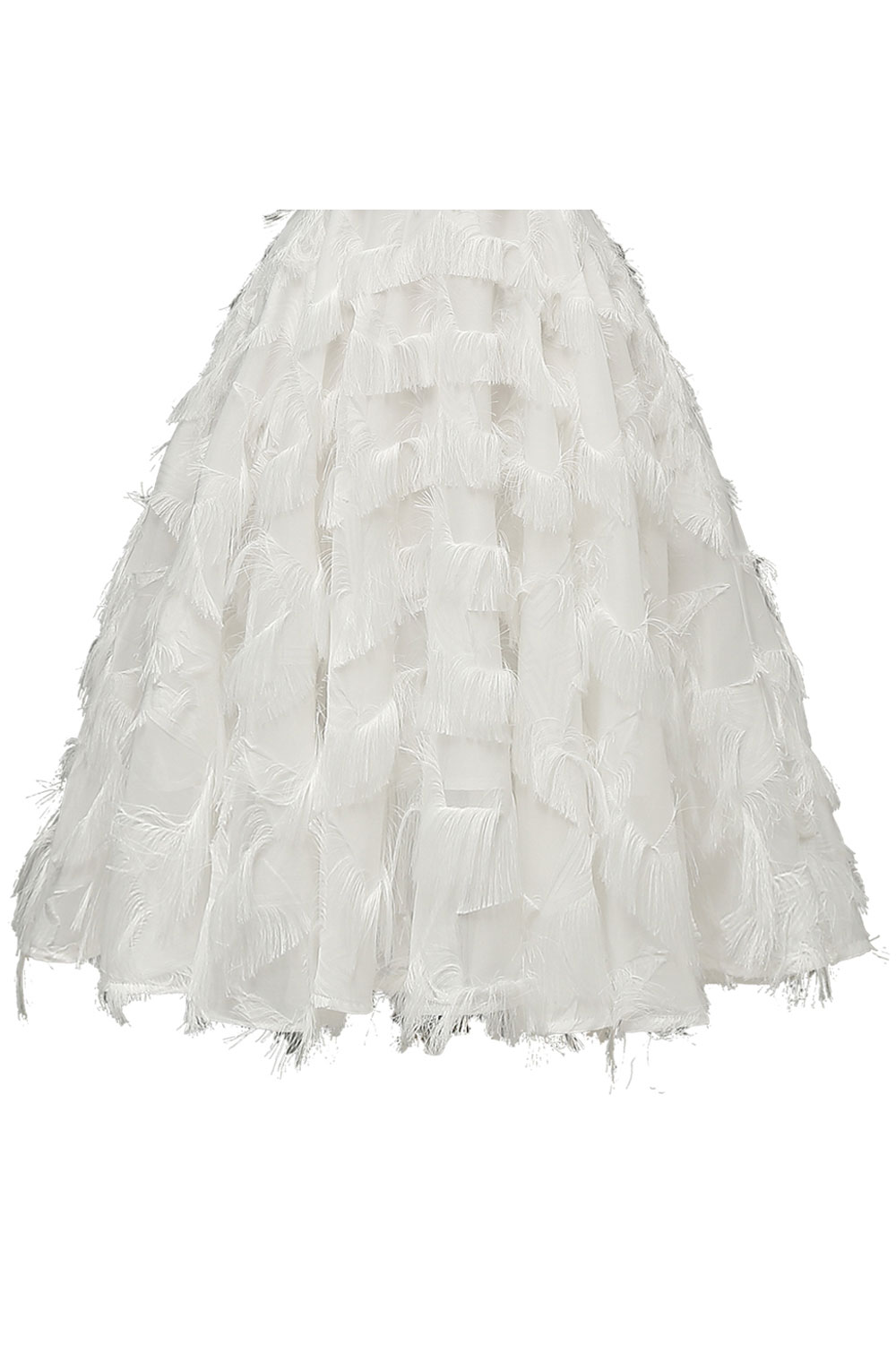 A-line Off-the-shoulder Cap Sleeves Knee-length Cocktail Party Dress With Feathers 5