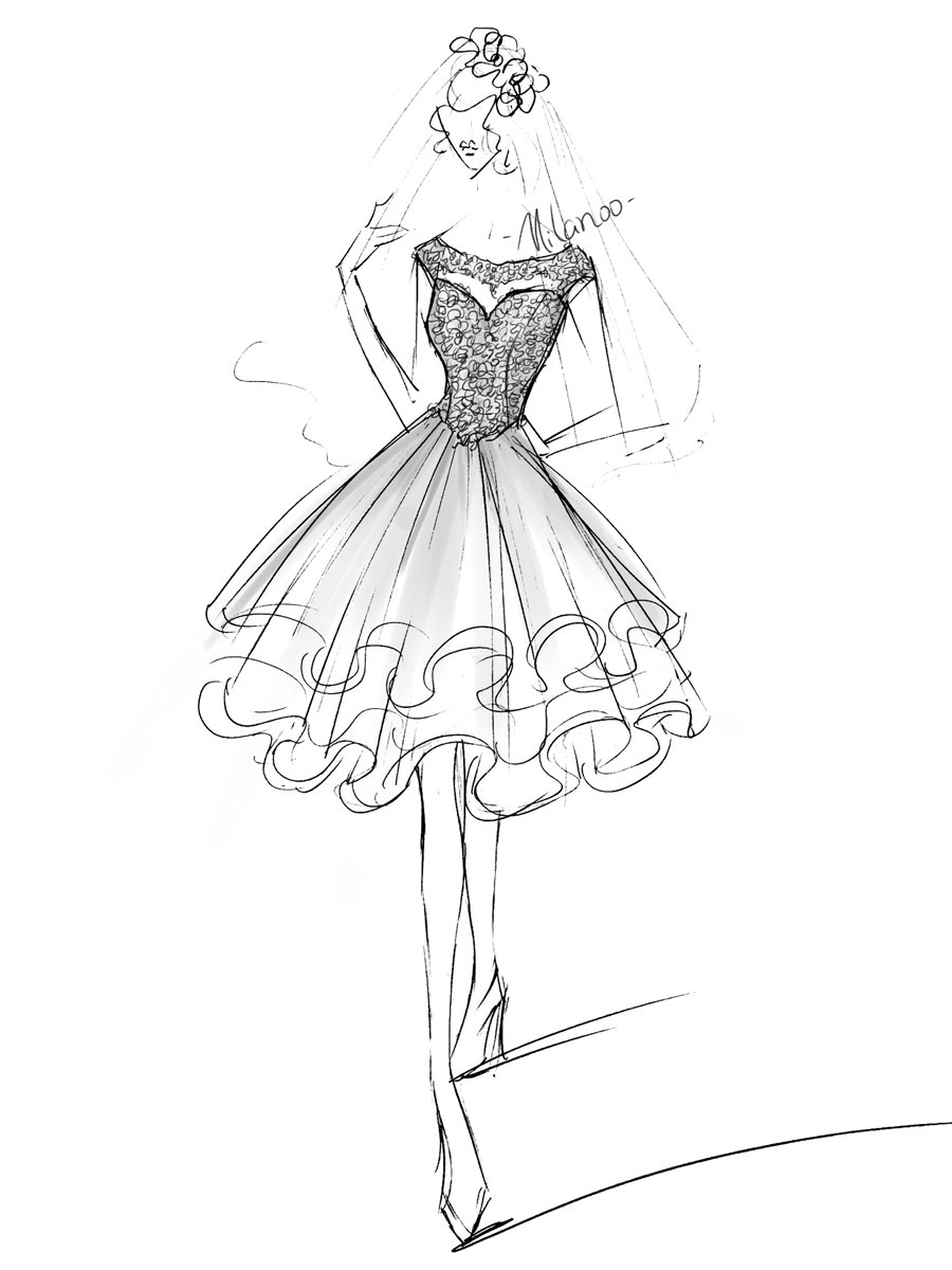 A-line Sleeveless Mini Lace Bridal Dress With Lace 9