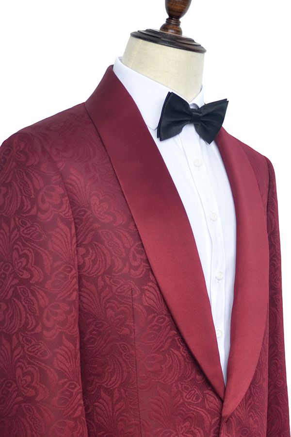 Burgundy One Button Mens Suits for Wedding and Prom 3