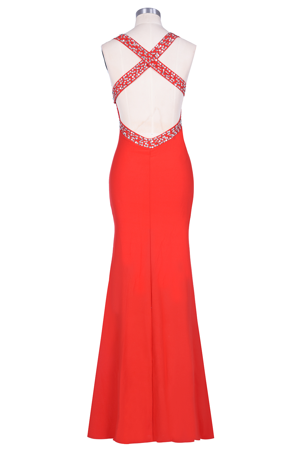 Mermaid Straps Sleeveless Sweep / Brush Train Spandex Evening Dress With Beading 2