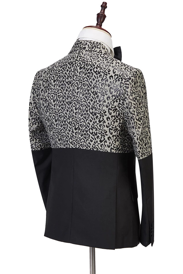 Black Leopard Print Men's Suit 4