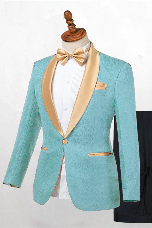 Shawl Lapel One Button Wedding Suit 1