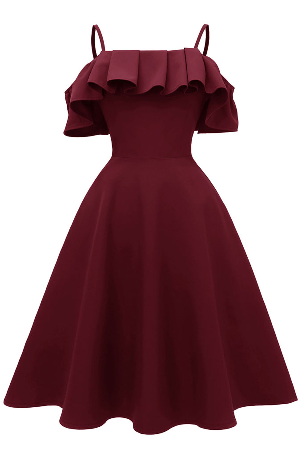 A-line Bateau Neck Short Sleeves Knee-length Satin Chiffon Party Dress 3