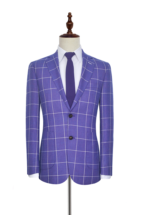 Purple Single Breasted Mens Suits for Formal with Notch Lapel 3