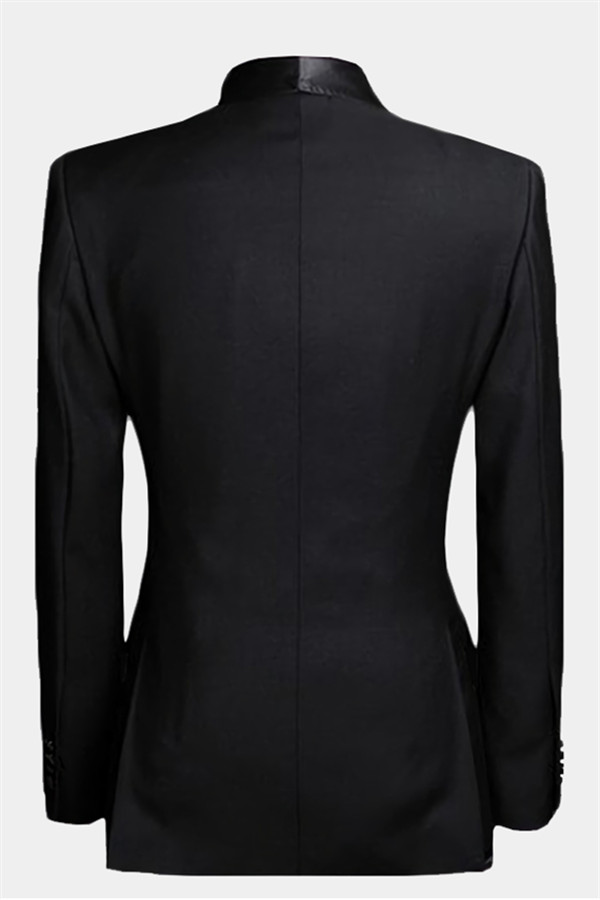 Black Double Breasted Wedding Tuxedo 2