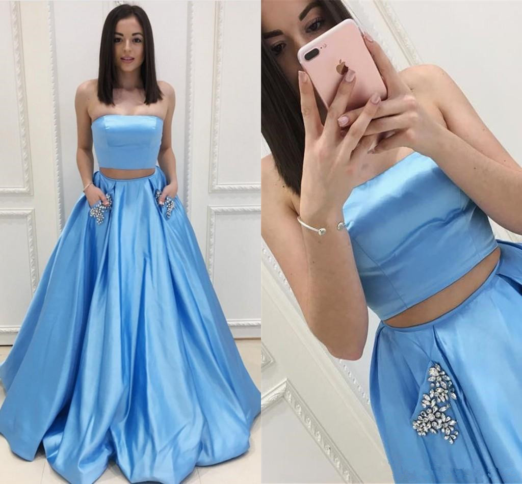 A-line Strapless Sleeveless Floor-length Party Gown With Crystal 3
