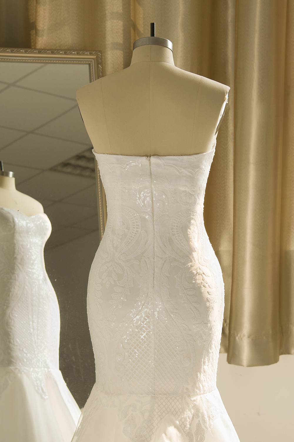 Mermaid Strapless Sweetheart Neck Sleeveless Floor-length Bridal Attire With Appliques 6