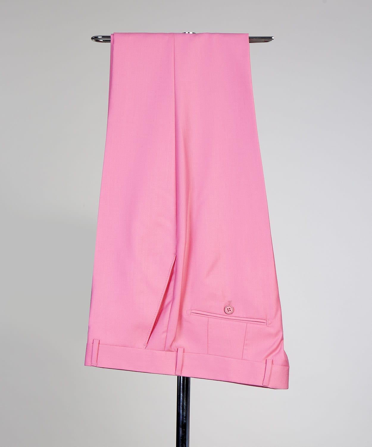 Pink Double Breasted Men Suit with Peaked Lapel 5