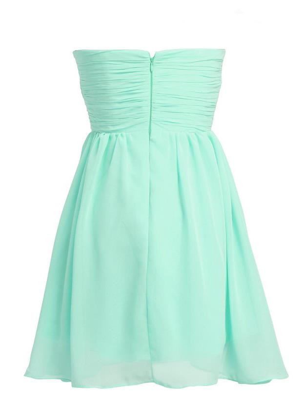A-line Sweetheart Neck Sleeveless Mini 100D Chiffon Homecoming Dress With Beading 2