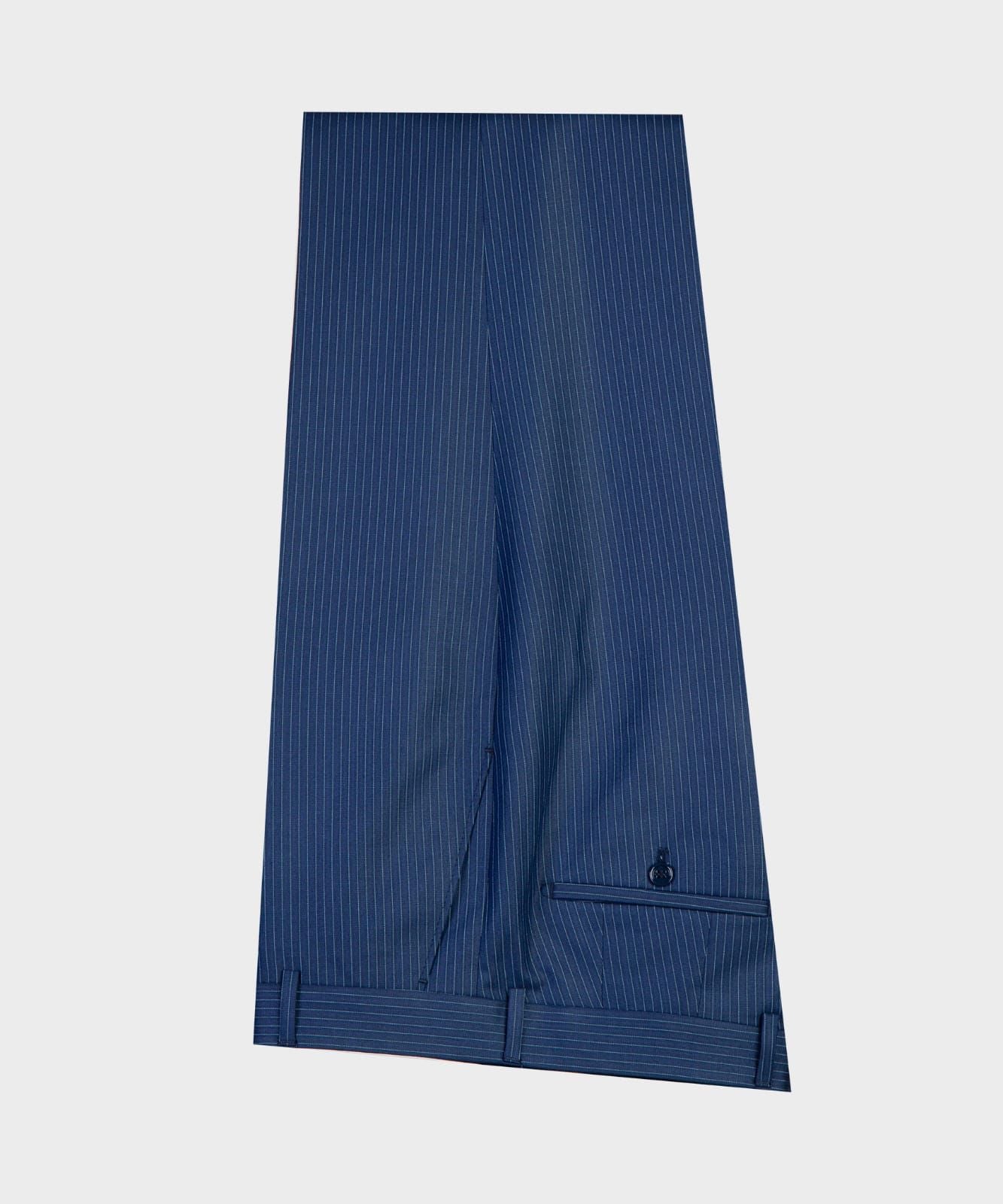 Navy Double Breasted Two Pieces Men Suit with Peaked Lapel 5