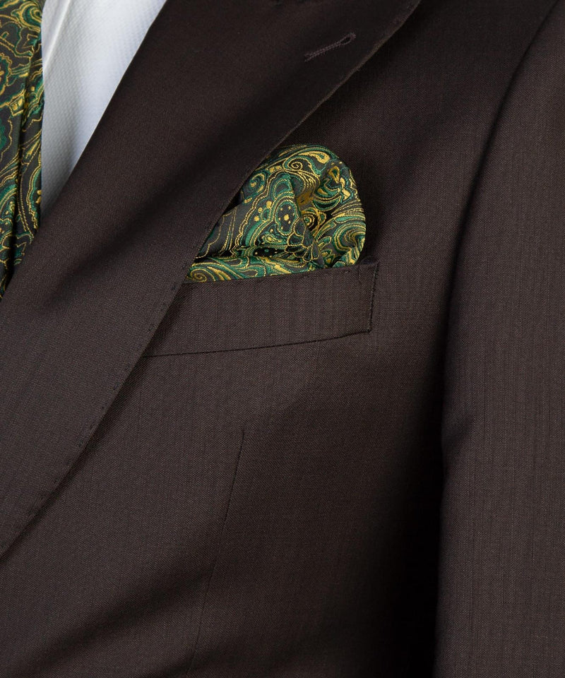 Dark Brown Peaked Lapel Business Men Suit 3