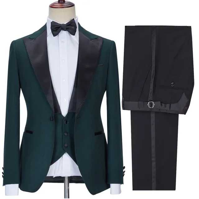 Dusty Sage Three Pieces Slim Fit Prom Men Suit 3