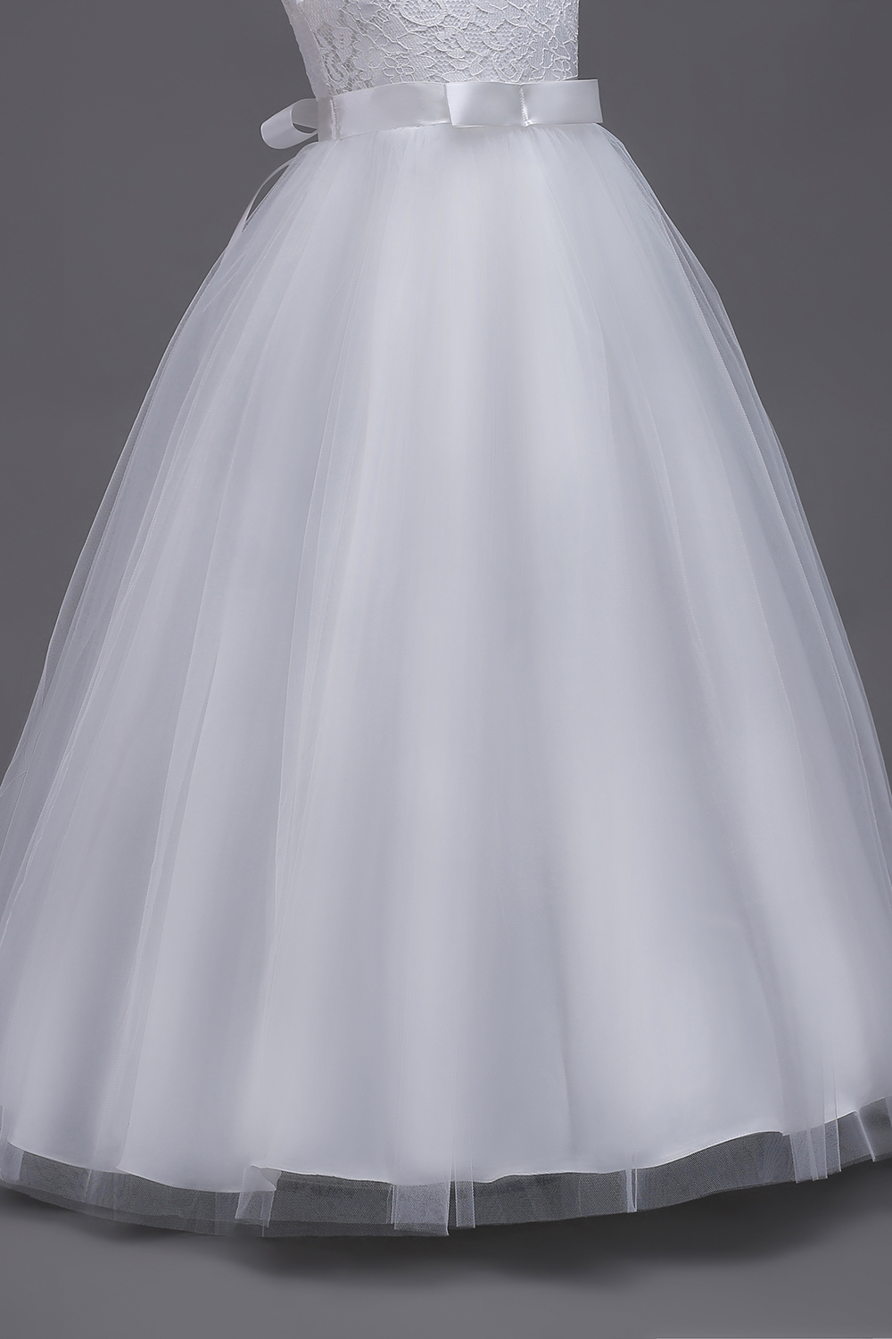A-line Jewel Neck Sleeveless Floor-length Flower Girl Dress 6