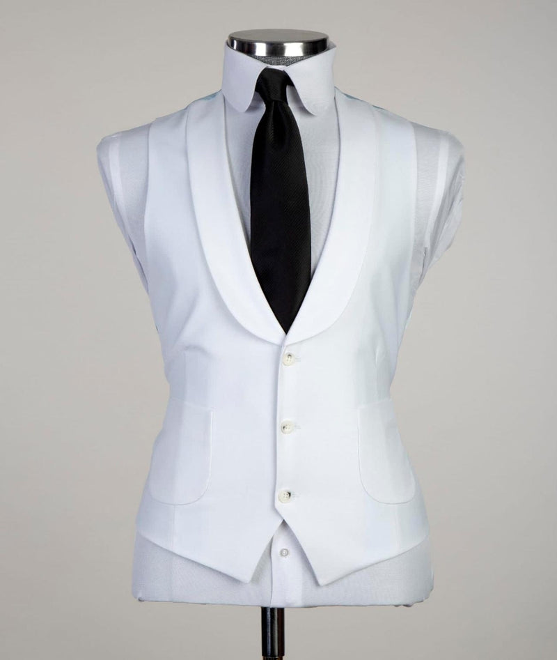 White Peaked Lapel Business Men Suit 4