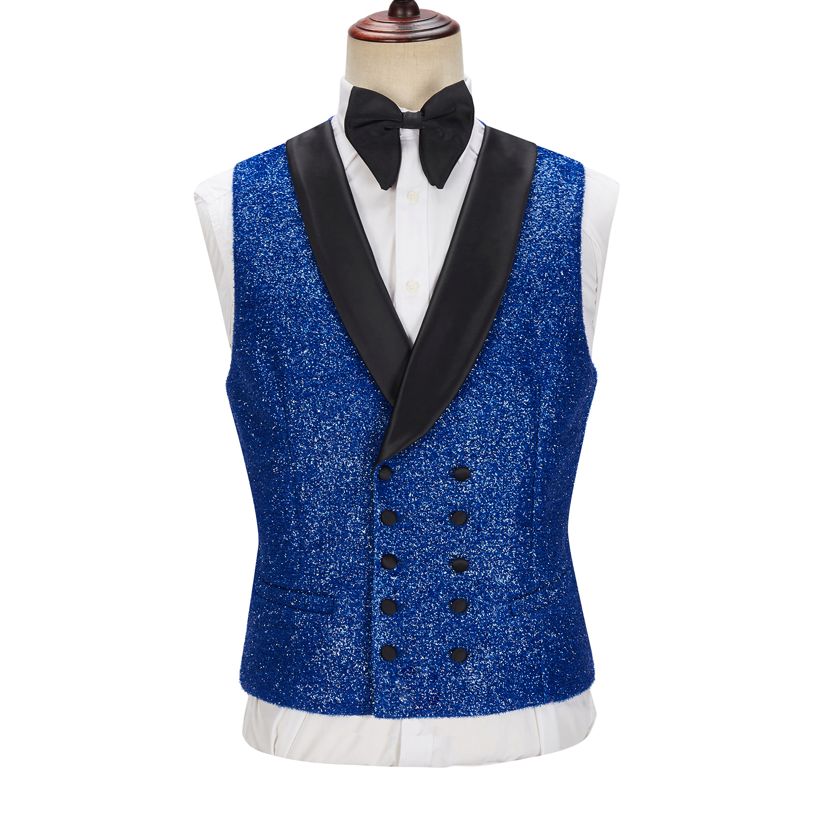 Royal Blue Sparkle Slim Fit Men Suit 4