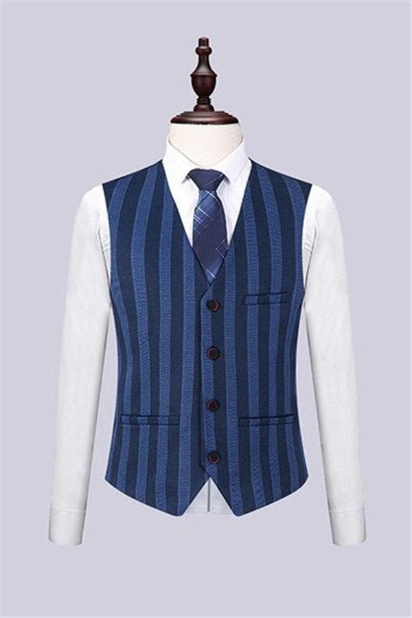 Navy Blue Strip Business Suit 2