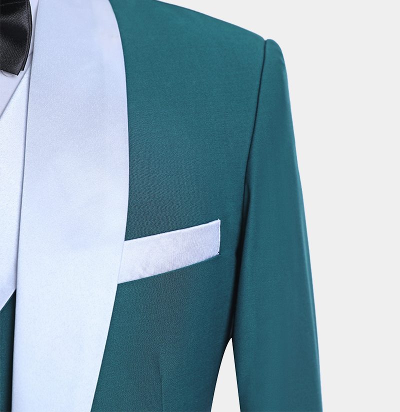 Teal Blue Tuxedo with Light-colored Trim 5