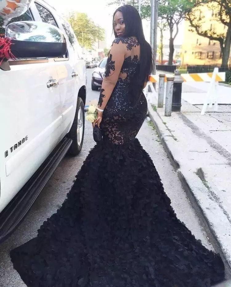 Mermaid Sweep / Brush Train Evening Dress With Appliques 2
