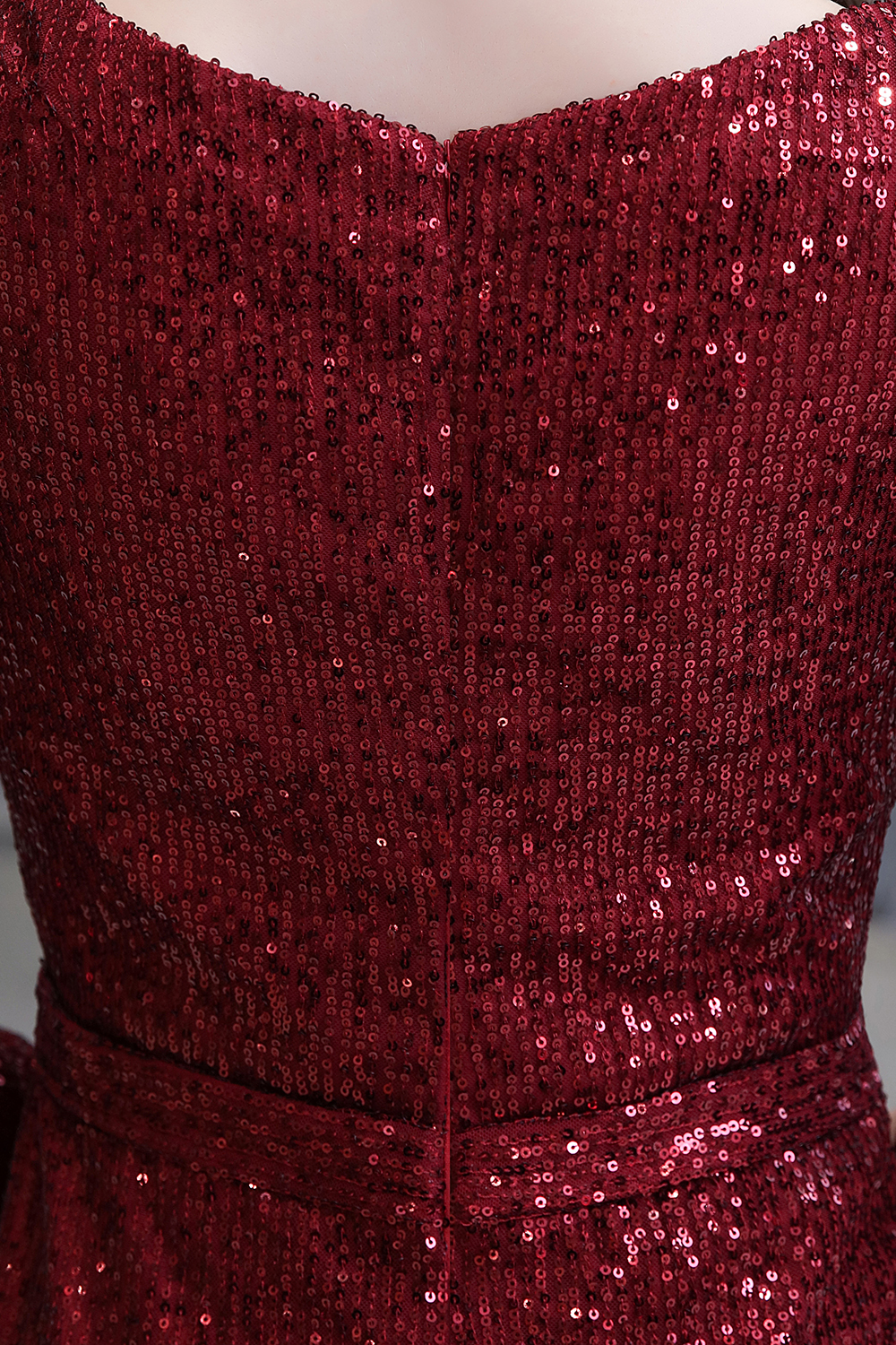 Mermaid V-neck Long Sleeves Sweep / Brush Train Tulle Formal Dress With Sequins 25