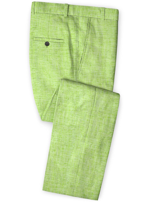 Lime Green Linen Men Suit 3