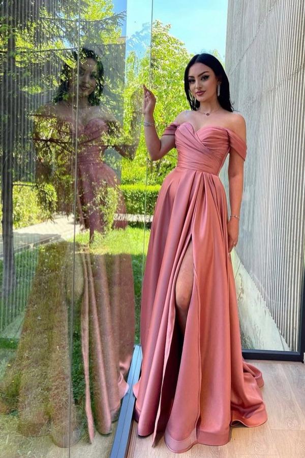 Mermaid Off-the-shoulder Sleeveless Floor-length Stretch Satin Evening Dress With Ruffles 2
