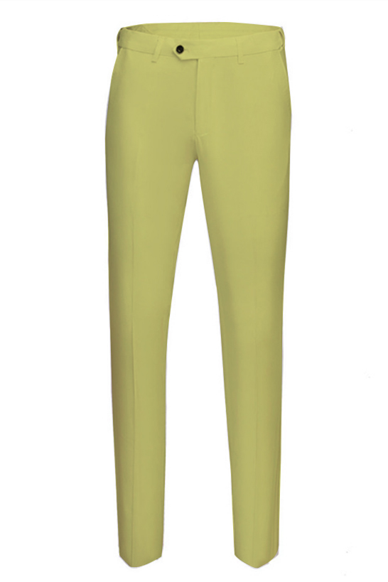 Yellow Single Breasted Men's Suit with Peaked Lapel for Prom 3